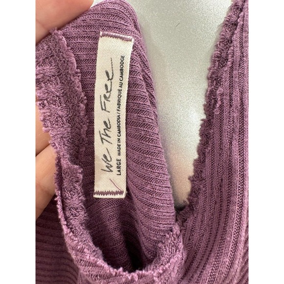 We the Free New Love Ribbed Knit Slouchy Tank Purple Large - Picture 5 of 7